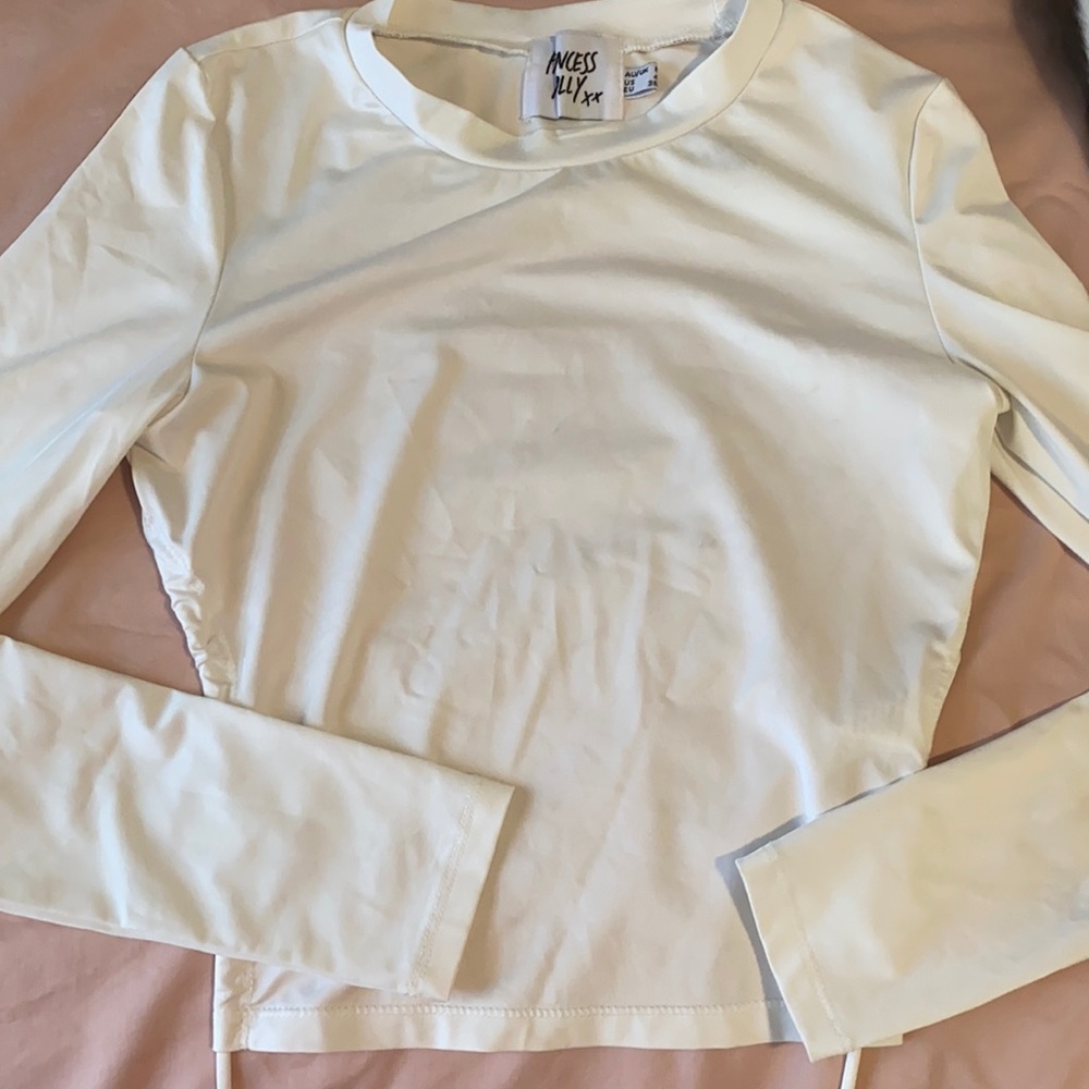 White open back crop top